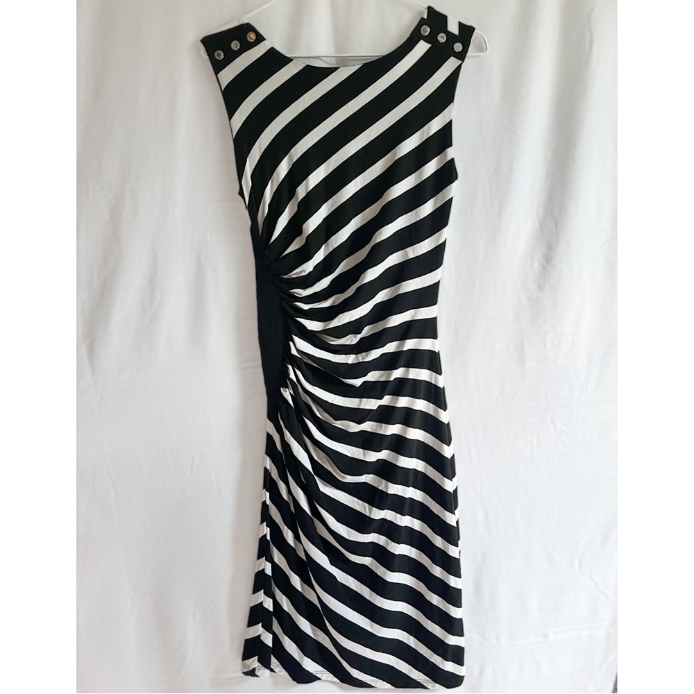 White House Black Market (WHBM) Sleeveless Striped Ruched Sheath Dress - Size 2